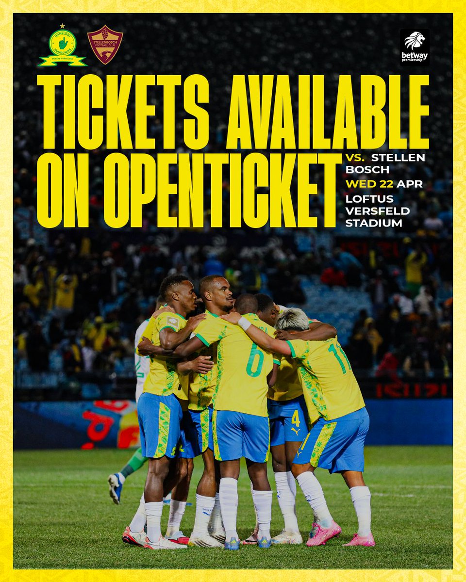 𝗪𝗘𝗗𝗡𝗘𝗦𝗗𝗔𝗬 𝗡𝗜𝗚𝗛𝗧 𝗔𝗧 𝗟𝗢𝗙𝗧𝗨𝗦 🎟️

Domestic action is back at Loftus this Wednesday as The Brazilians face Stellenbosch. Secure your seat now: bit.ly/DownsvsStellies and stand a chance to win a Chery Tiggo 4 Pro LiT 📲 👆

#Sundowns #BetwayPrem