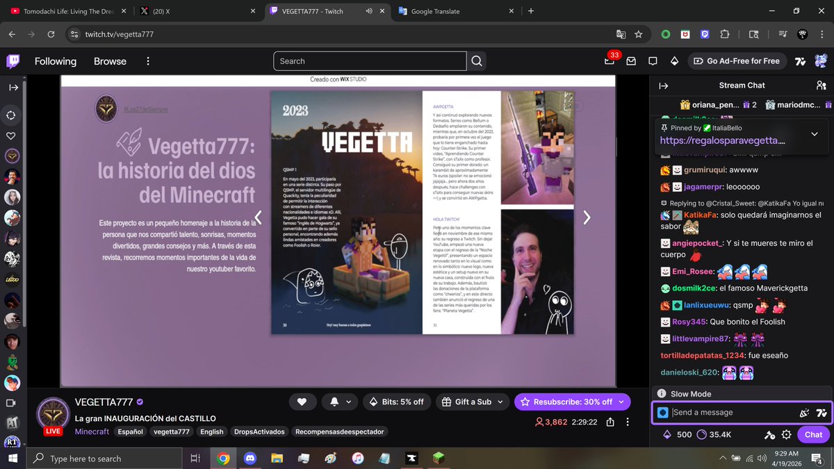 foolish and leo mention on the birthday website for vegetta :3