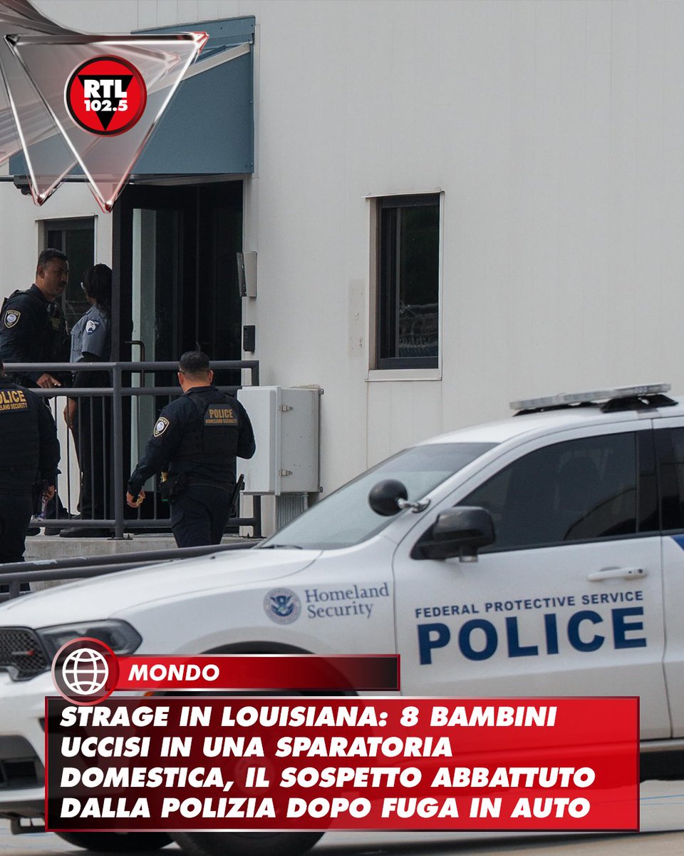 rtl1025's tweet image. 🔴  Otto bambini sono stati uccisi in una sparatoria a #Shreveport, in #Louisiana, negli #StatiUniti, durante quella che le autorità definiscono una “lite domestica”. Le #vittime avevano tra uno e 14 anni. Il fatto è avvenuto intorno alle 6 di domenica mattina. In totale sono
