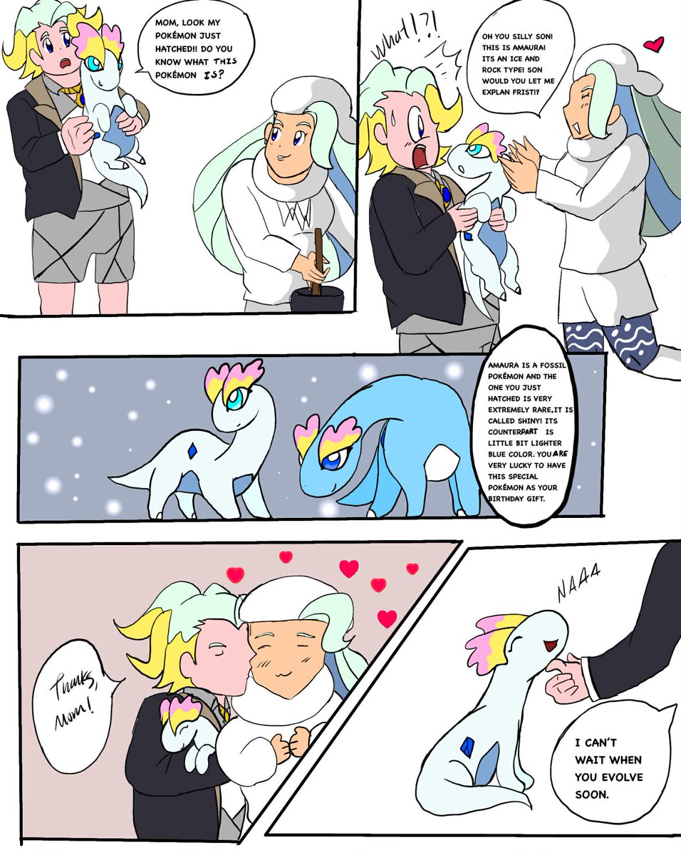 Yingxingtw121's tweet image. I made a manga about Gordie got his first time getting ice and rock pokemon on his birthday. He always dislike ice Pokemon. His mom really wants him try out Pokemon that is ice type.
#pokemon #pokemonsword #pokemonshield #gordie #makuwa #pokemonfanart #myart #manga