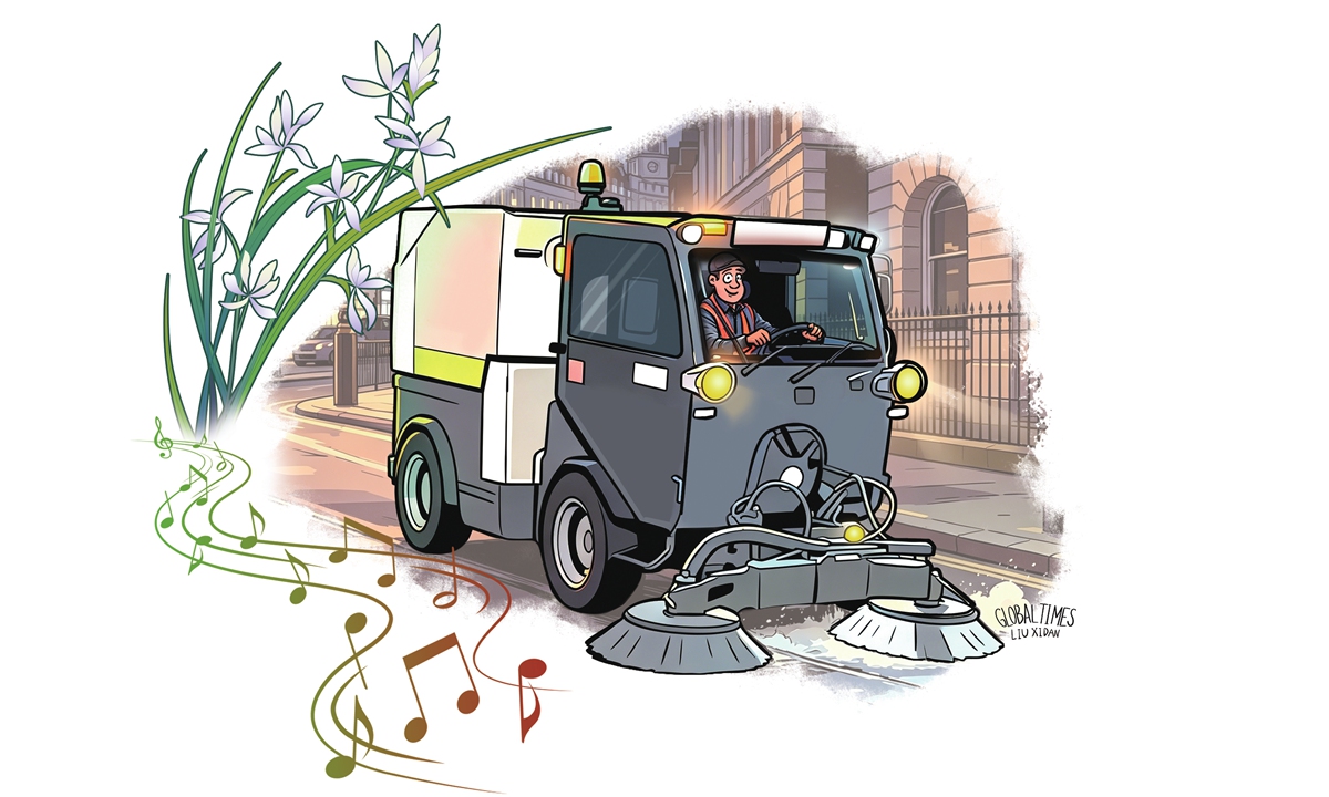 globaltimesnews's tweet image. #Comment: A “Made in China” street sweeper has carried Orchid Grass, a folk tune familiar to the Chinese people, to the streets of London, bringing Chinese netizens both warmth and amusement. Perhaps this is what genuine cultural harmony looks like, rather than always thinking