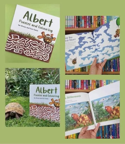 AlbertTortoise's tweet image. If you're looking for #Activities for little ones our #ALBERTthetortoise #ActivityBook ALBERT PUZZLES AND COLOURING is packed with fun. #Puzzles, join the dots, spot the difference, mazes and more. #AvailableNow with 9 #ALBERT #picturebooks &amp;amp; 3 #BoardBooks Alberttortoise.com