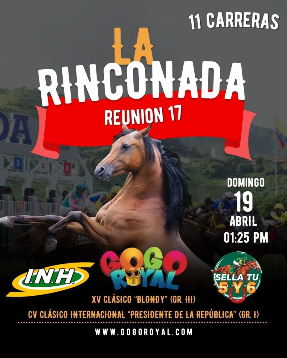 Bendecido Domingo de buen #HIPISMO #LARINCONADA 19/04/26

LAS MARCAS EN LAS NO VALIDAS CORTESIA DE LA PREVIA HIPICA #348.

1) 4-5
2) 5-2-7
 3) 9-1-8
4) 5-1-7
5) 4-5-1

EN EL VIDEO LAS SUGERENCIAS PARA EL 5Y6
youtube.com/watch?v=EiFy7E…