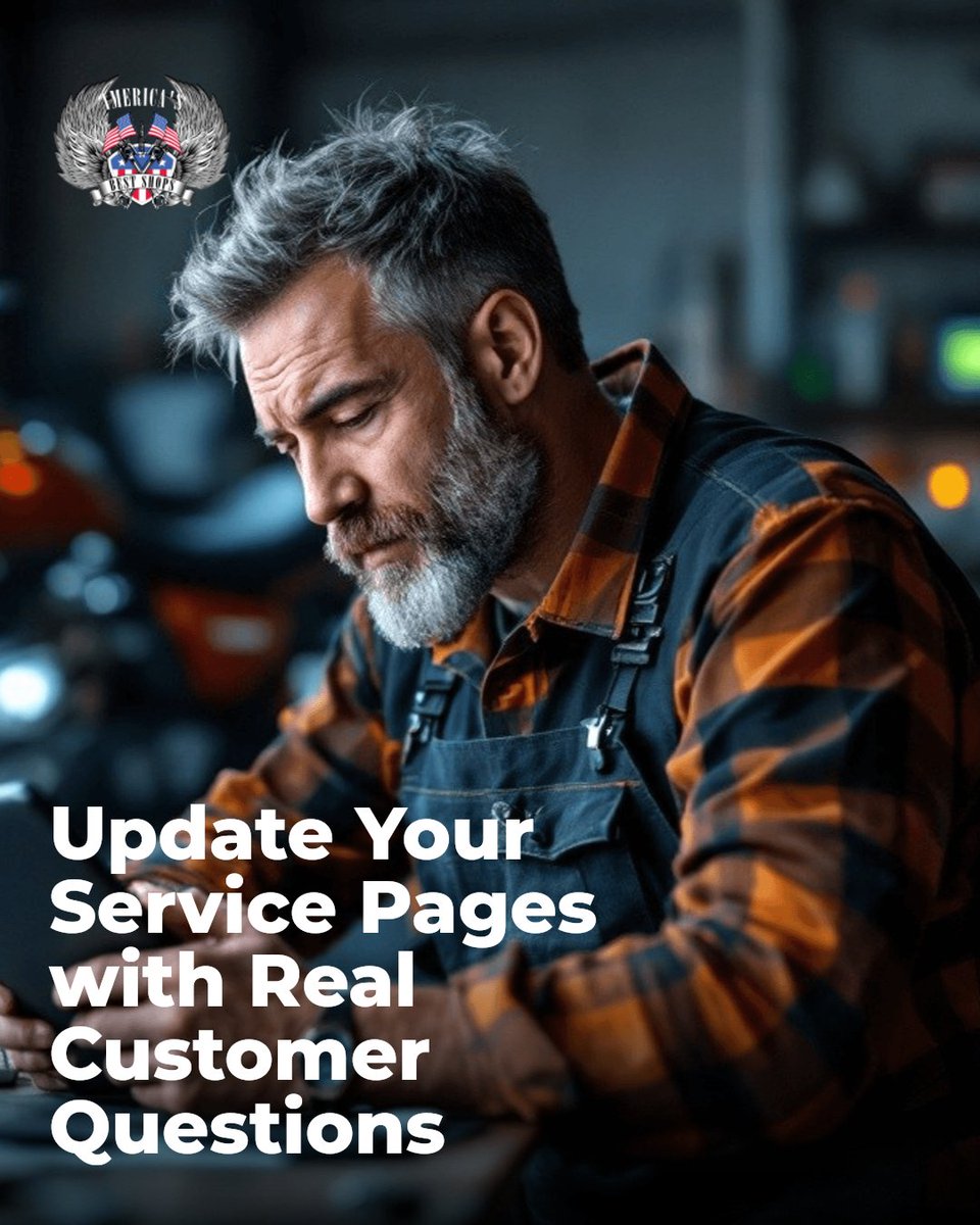 CustomShopsMktg's tweet photo. The AI habit that wins: Update service pages with real customer questions. Stay current, build trust, get chosen. https://t.co/psEUa0jpgi #VehicleRepair #vehiclerestoration #vehiclerepairshop #autorepairshop #autorepairexperts https://t.co/o92wtM2pjq