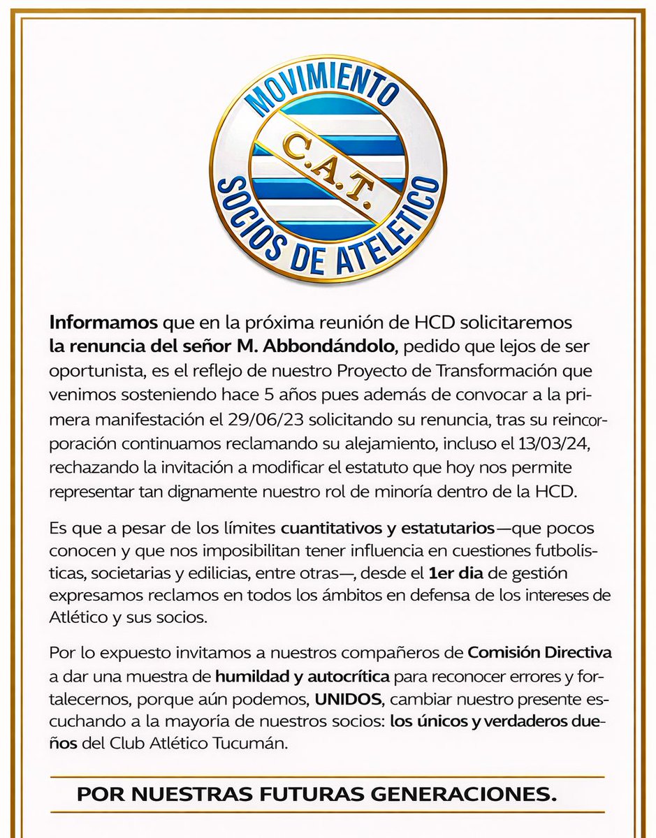<a href="/MetodoDecano25/">𝗠𝗘́𝗧𝗢𝗗𝗢 𝗗𝗘𝗖𝗔𝗡𝗢</a> <a href="/WFanlo/">Willy Fanlo</a> M. Gracias x etiquetarme así te   informas en detalles de mi critica dentro de la HCD desde mi 1er día de gestión con un simple clik 
facebook.com/share/p/16gK2q… más allá qe mi función sea la subsecretaría d Género. De hecho en la reunión que viene solicitaré renuncias

Saludos