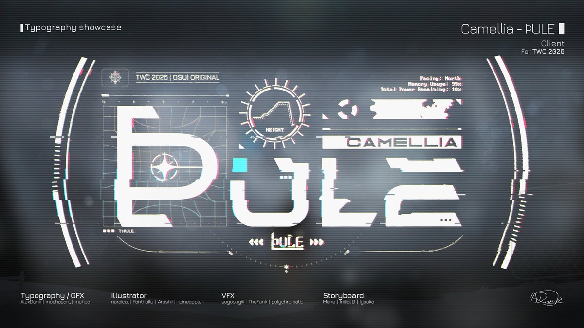 dunken_alex's tweet photo. GFX + Typo collab // for TWC 2026 Grand Finals Tiebreaker
@cametek - ÞULE (Thule)

GFX w/ @mochaomg, @mochasan 
Illustrations by @naraicat, @panthulhu, @Arushii09 &amp; @estPiNEAPPLE 

A massive honor to be able to work on this project, all designers involved credited below! https://t.co/RrH8AjuqhM
