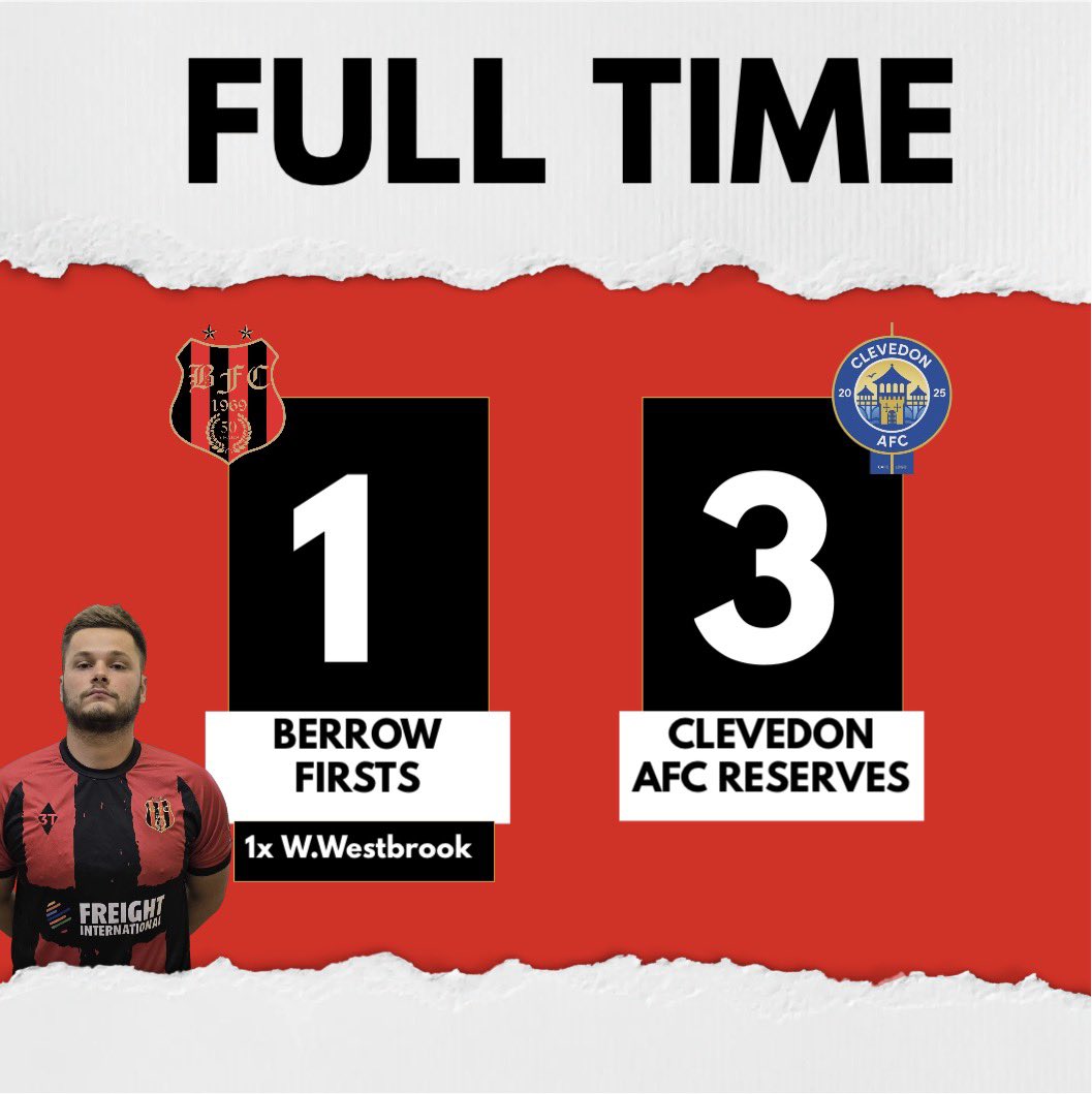 BerrowFC's tweet photo. RESULTS 🔴⚫️🔴⚫️

The firsts return to Red Road and come away with a loss, the poor form continues. 

W.Westbrook recently returns from injury and gets a goal on one of his first games back which is a positive for the lads 🤩

MOTM - S.Marlow 🤩 https://t.co/5EgpycQbQq