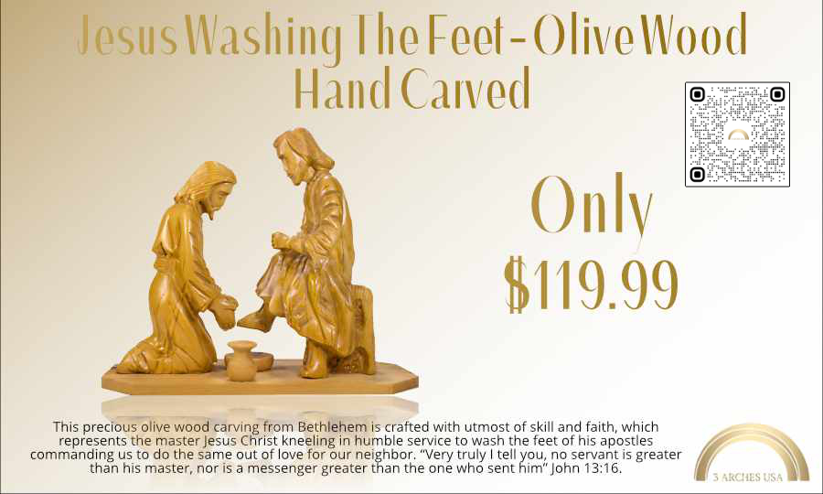 3ARCHESUSA1's tweet image. Friday in the Third Week of Easter reminds us of Jesus washing the feet of His disciples, a powerful act of humility and service.

Olive wood hand carved Jesus Washing The Feet, a timeless expression of faith and devotion.

3archesusa.com/product/jesus-…

#3ArchesUSA #HolyWeek
