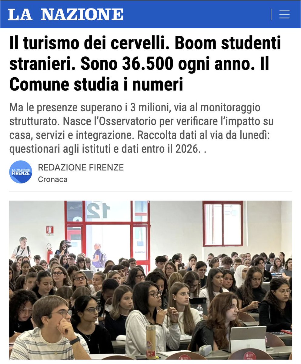 CSTfirenze's tweet photo. Parte oggi la raccolta dei dati del nuovo Osservatorio fiorentino sugli studenti internazionali

L'obiettivo è "misurare" il fenomeno per ottenere informazioni utili a gestirlo al meglio. Sarà il nostro staff Ricerca a curare il coordinamento scientifico👇
https://t.co/eu2oJUKOjO https://t.co/TNHJKBSHNa