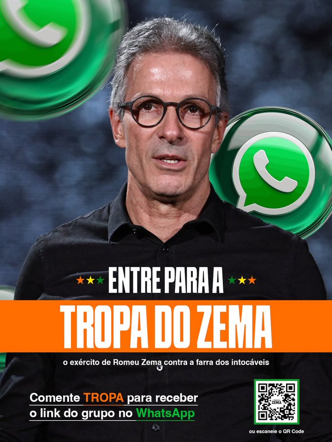Compartilhe a trajetória de quem sabe administrar.
Mobilize seus amigos e familiares.
Vamos construir uma candidatura baseada na verdade e na competência. O Brasil merece o choque de gestão que mudou a história de Minas!

#ZemaPeloBrasil #GestãoDeVerdade #MinasNoComando