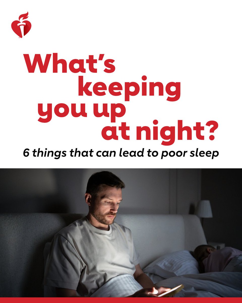 American_Heart's tweet image. Daytime decisions can affect nighttime rest. Consider these reasons you might not be sleeping well.