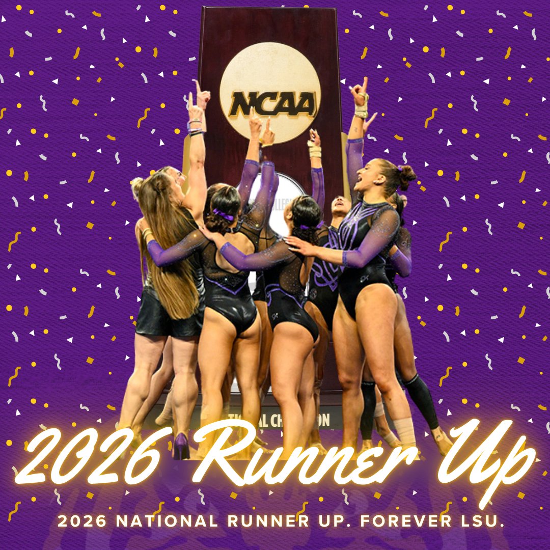 1045espn's tweet image. EVERYTHING school. 

Helluva year for the LSU Gymnastics team. 

They finish as the National Runner-Up just two seasons after winning the national title. 

#LSU #GeauxTigers #JustDifferent