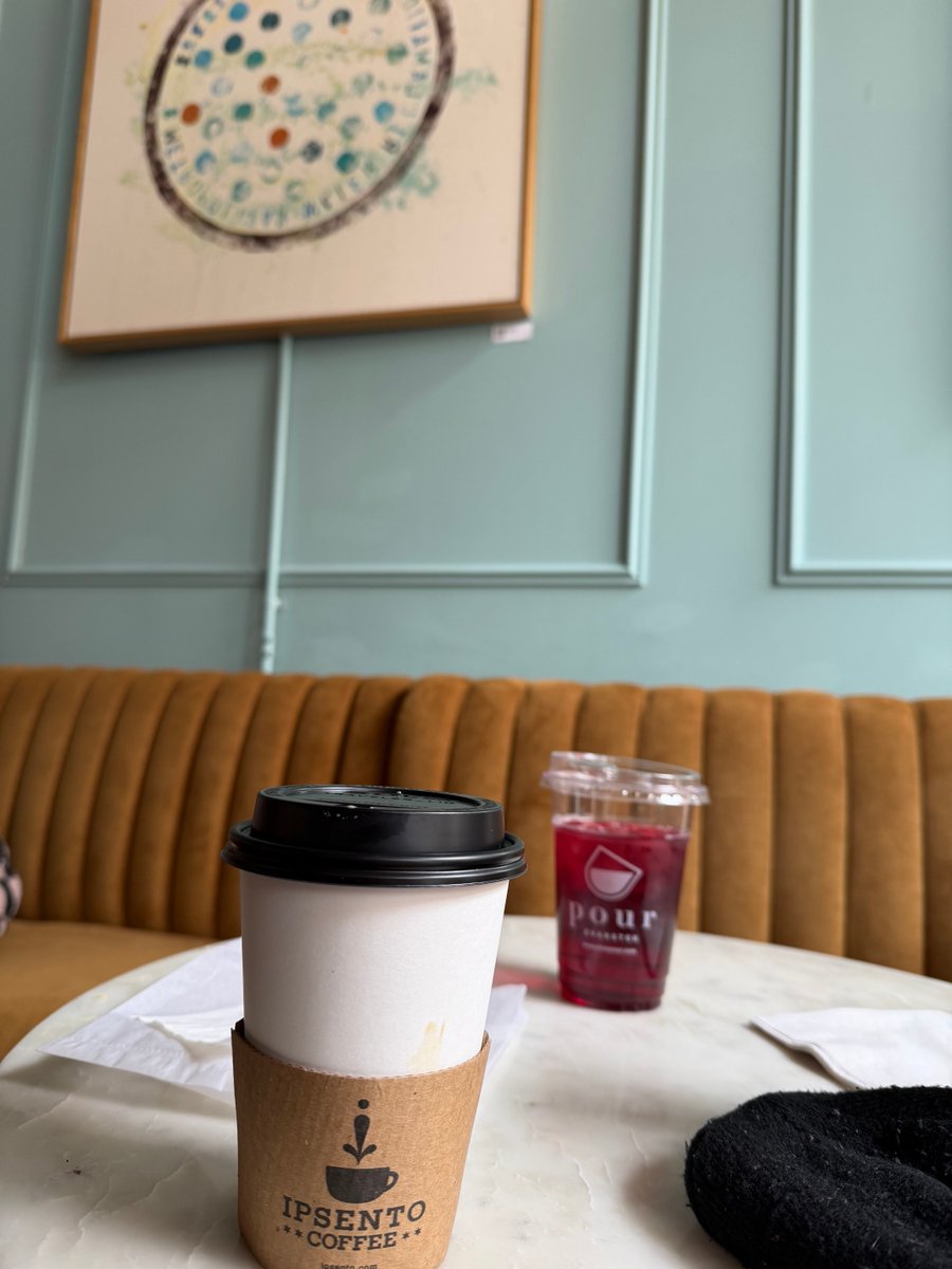 Daddy daughter day and introducing her to the finer things in life - Ipsento coffee and manhole cover artwork.