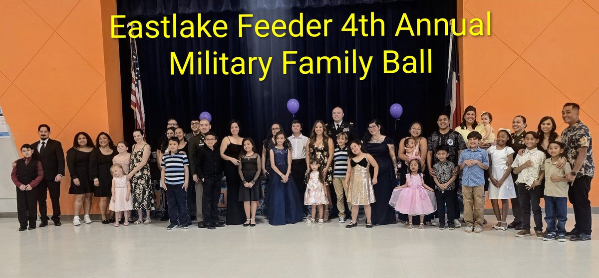 BelleApuan_ELMS's tweet photo. Our 4th Annual Eastlake Feeder Military Family Ball hosted at Dr. Sue Shook Elementary was a wonderful celebration of the amazing military families we serve. 💜 Thank you for your strength, sacrifice, &amp; resilience.

A special thanks to our military liaisons who made it memorable. https://t.co/YE5FxwKC9O