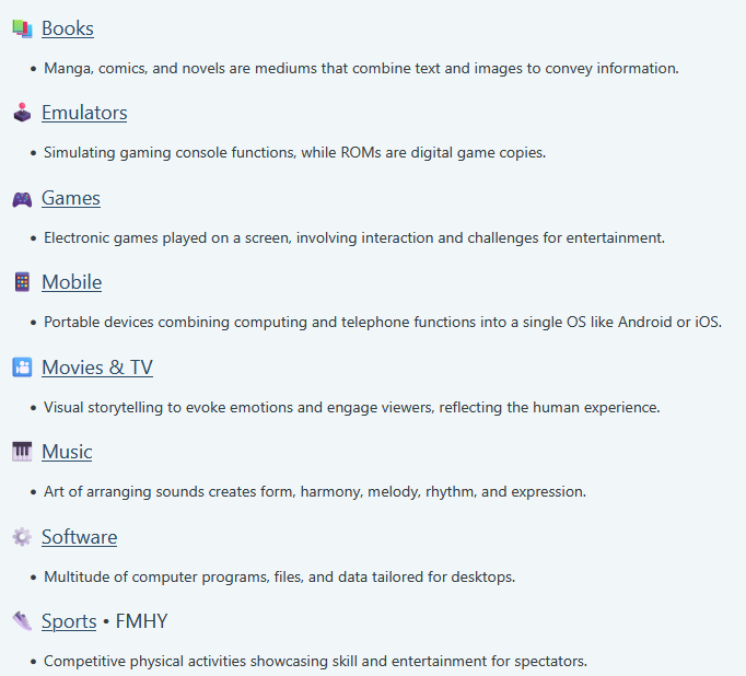 i like that the r/piracy wiki explains what books, movies. sports, phones, and music are for those who might not know