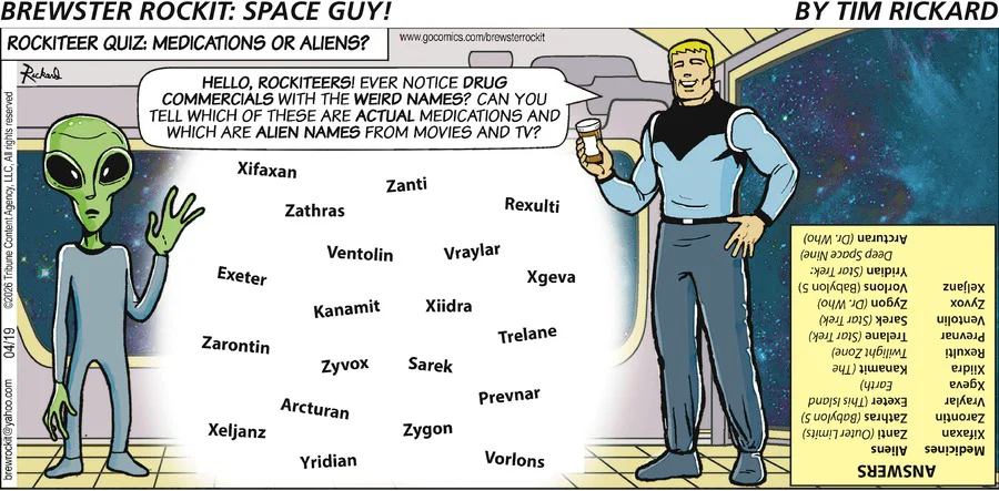 DalePederson's tweet image. #SundayFunday for #SciFi #fans in a #SundaySurprise from #artist Tim Rickard as #hero "Brewster" on the R.U. Sirius #spacecraft has a #challenge for #readers.
#GoodLuck with this #knowledge #test!