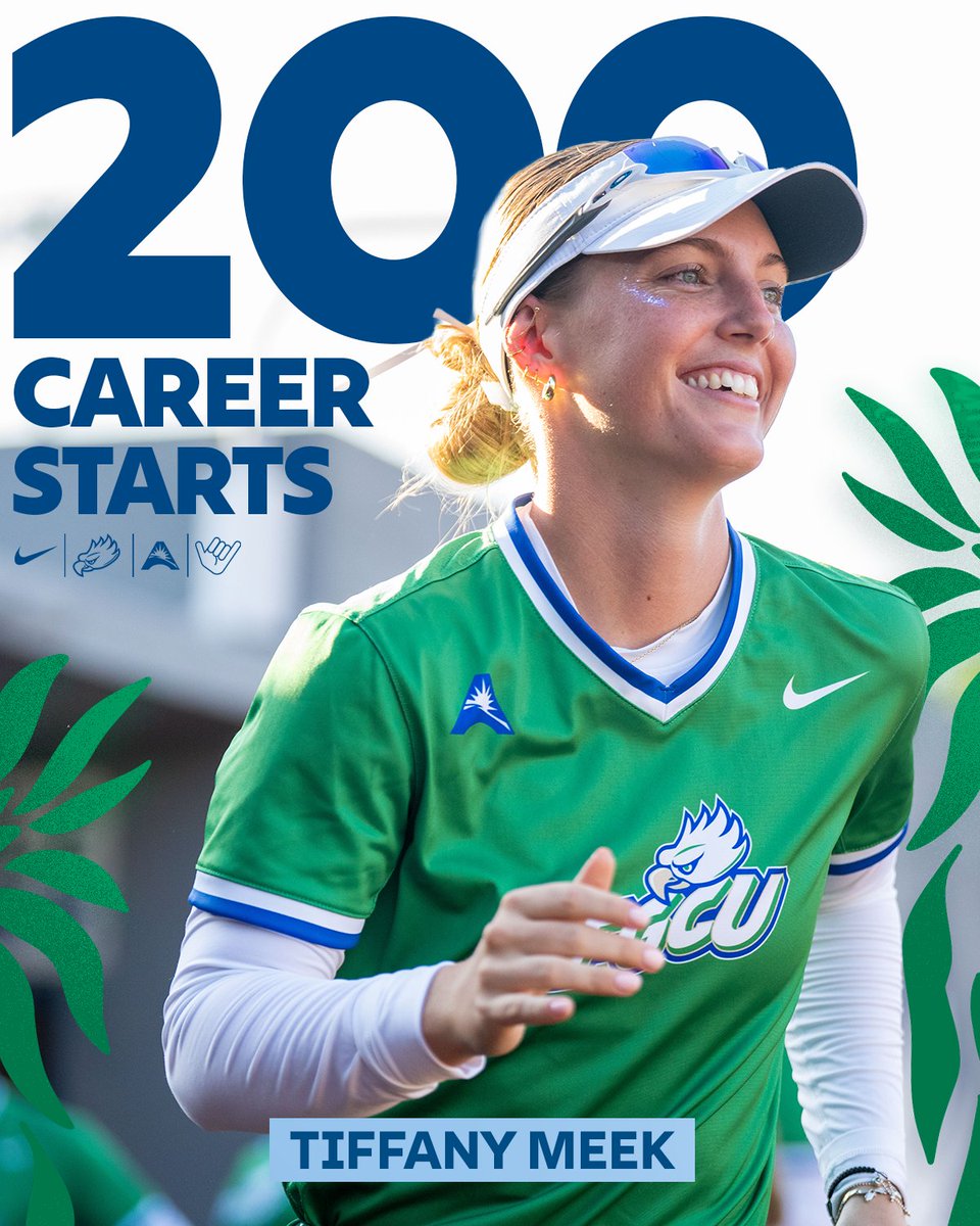 FGCU_Softball's tweet image. with today's start, @TiffanyMeek17 becomes the first Eagle since 2019 to start 200 games!

#SOAR // #Team24 // #WingsUp