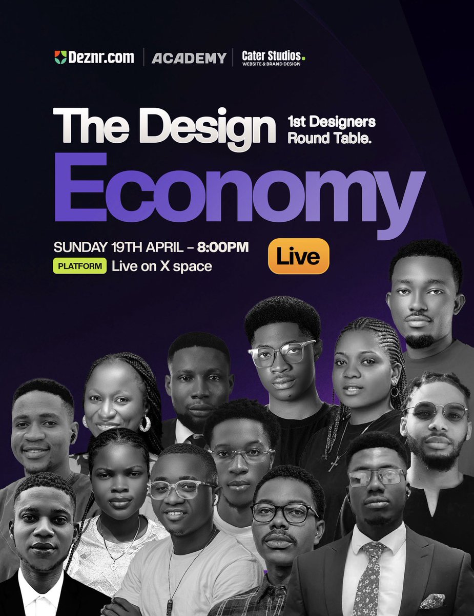 DESIGN ECONOMY – DESIGNERS ROUND TABLE + SCHOLARSHIP &amp; AWARDS.

JOIN US THE SEAT NOW TO SECURE YOUR MIC: x.com/i/spaces/1pJkO…

Dignitaries will be on this table, dignitaries whom we know by faces not just by names. this will mark the beginning of a unified design economy