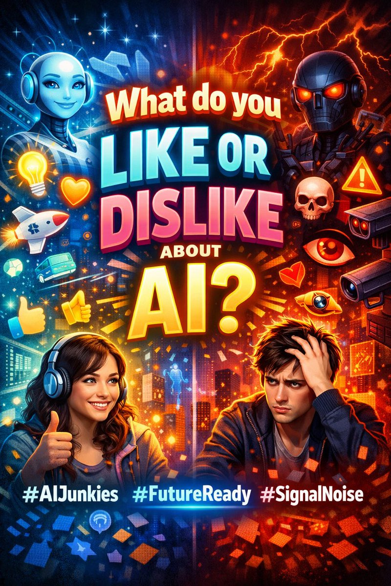 ftprocess's tweet photo. What do you like or dislike about AI? #AIJunkies #signalnoise #FutureReady https://t.co/uJ3RJrPBrU