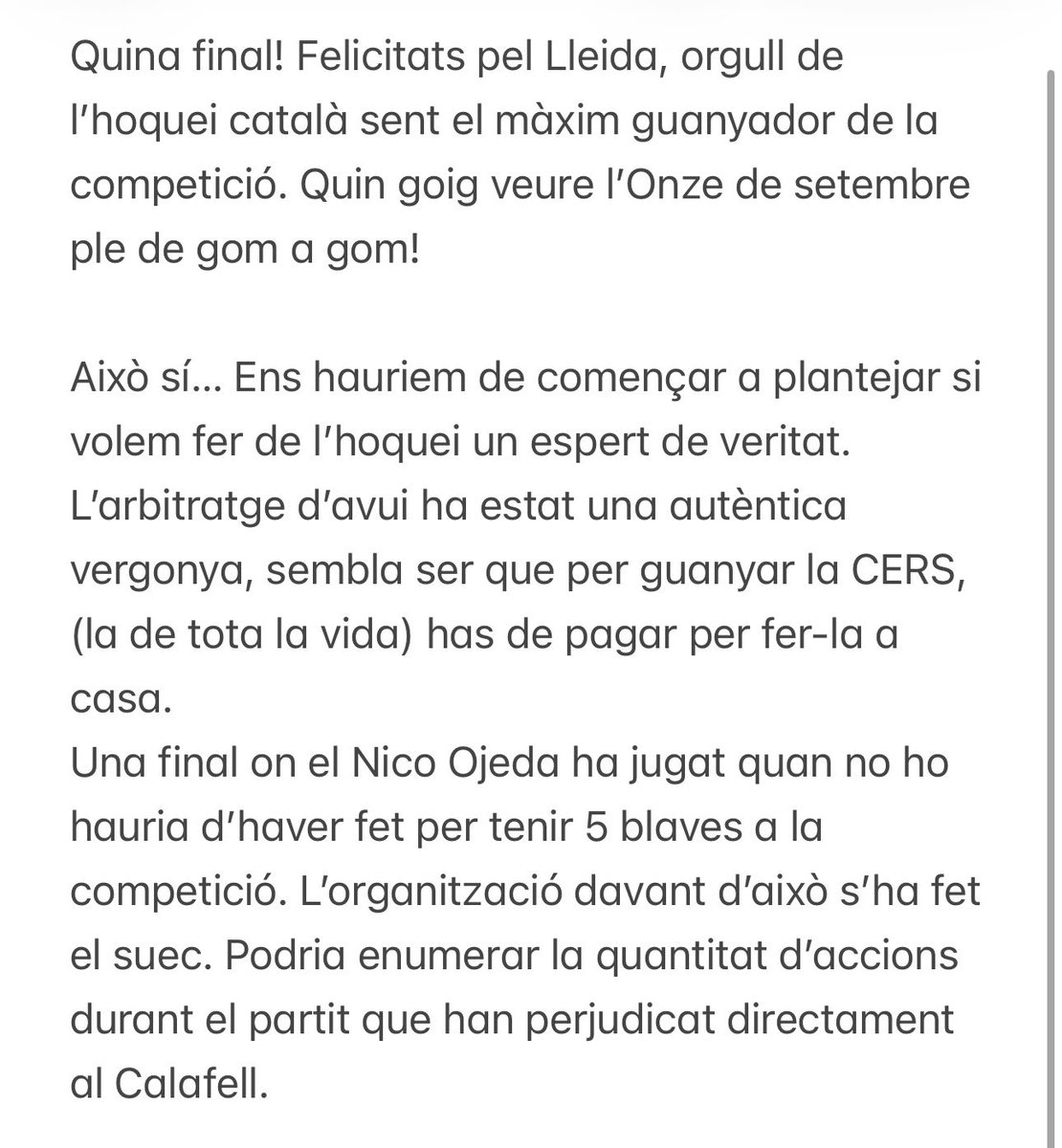 gestadella's tweet photo. Felicitats al @LleidaLlista! I visca el @cpcalafell! Però amb lo d’avui, no podia callar-me… espavileu, @WSERinkHockey! https://t.co/bRYuI1acxy