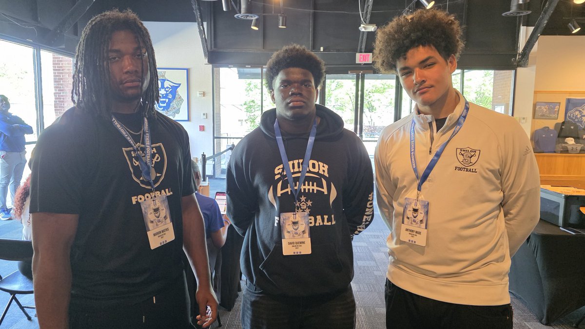 JB550576's tweet photo. Current Shiloh Recruits and Coaches Supporting former teammates and current College Players at their Spring Game in a full circle moment! @JB550576 @FootballShiloh @coachierulli @ShilohAthletics https://t.co/Be45pApLEu