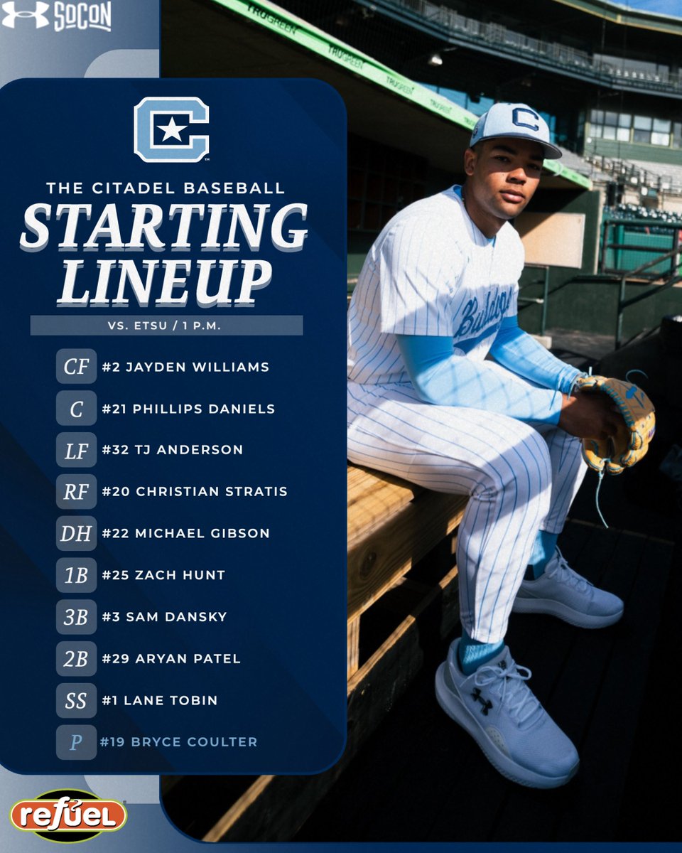 CitadelBaseball's tweet image. Starting 9️⃣ for the 🐶!

#jOURney