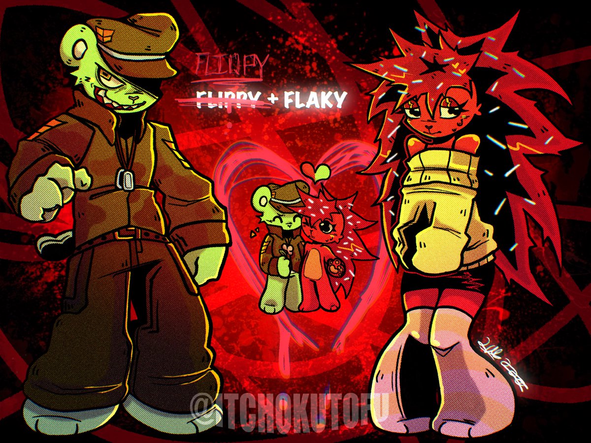 Itchoku_t0fu's tweet image. ❤️✨FLIPPY/FLIPQY x FLAKY ✨💚 #fandom