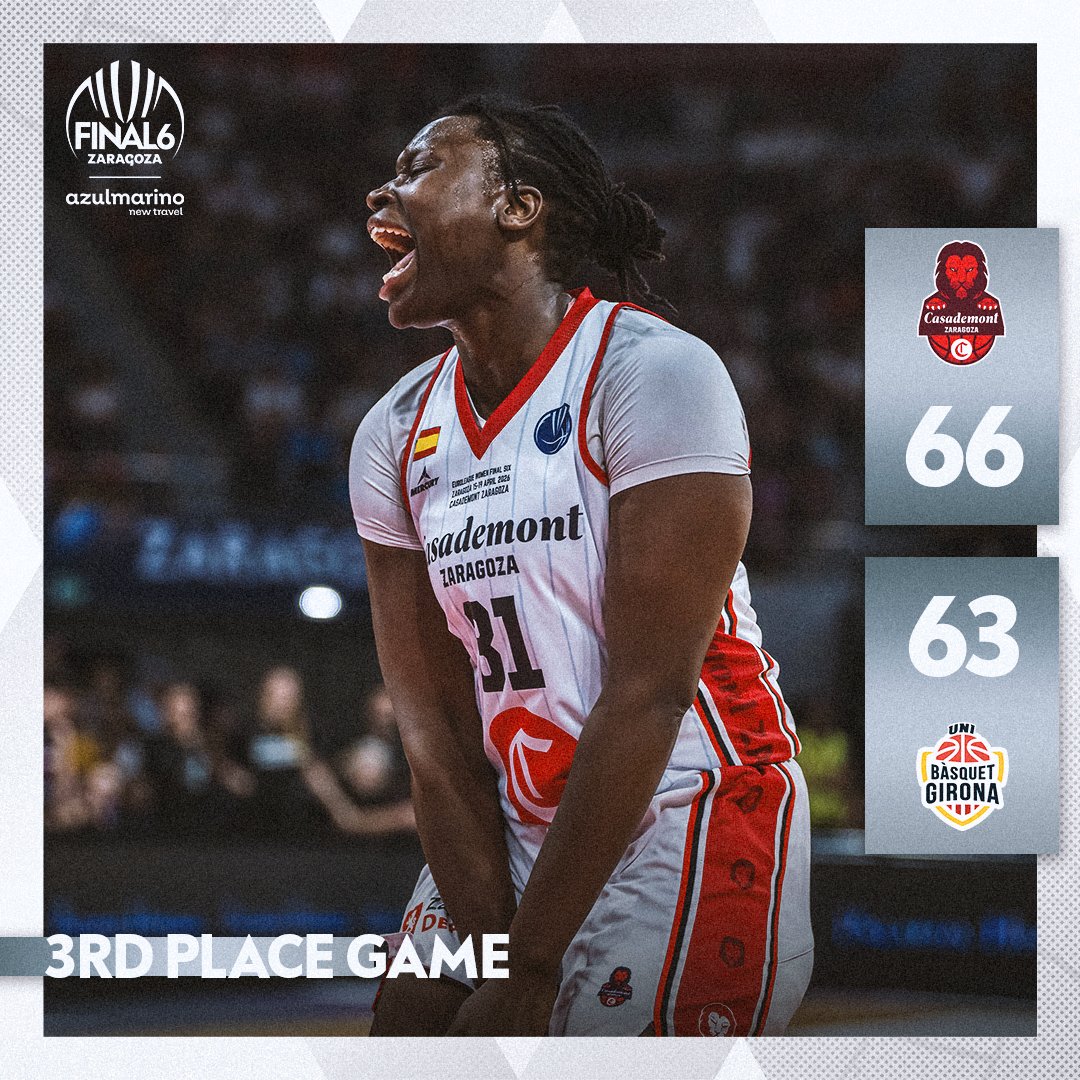Zaragoza celebrate their first-ever #EuroLeagueWomen podium finish! 🔥🥉