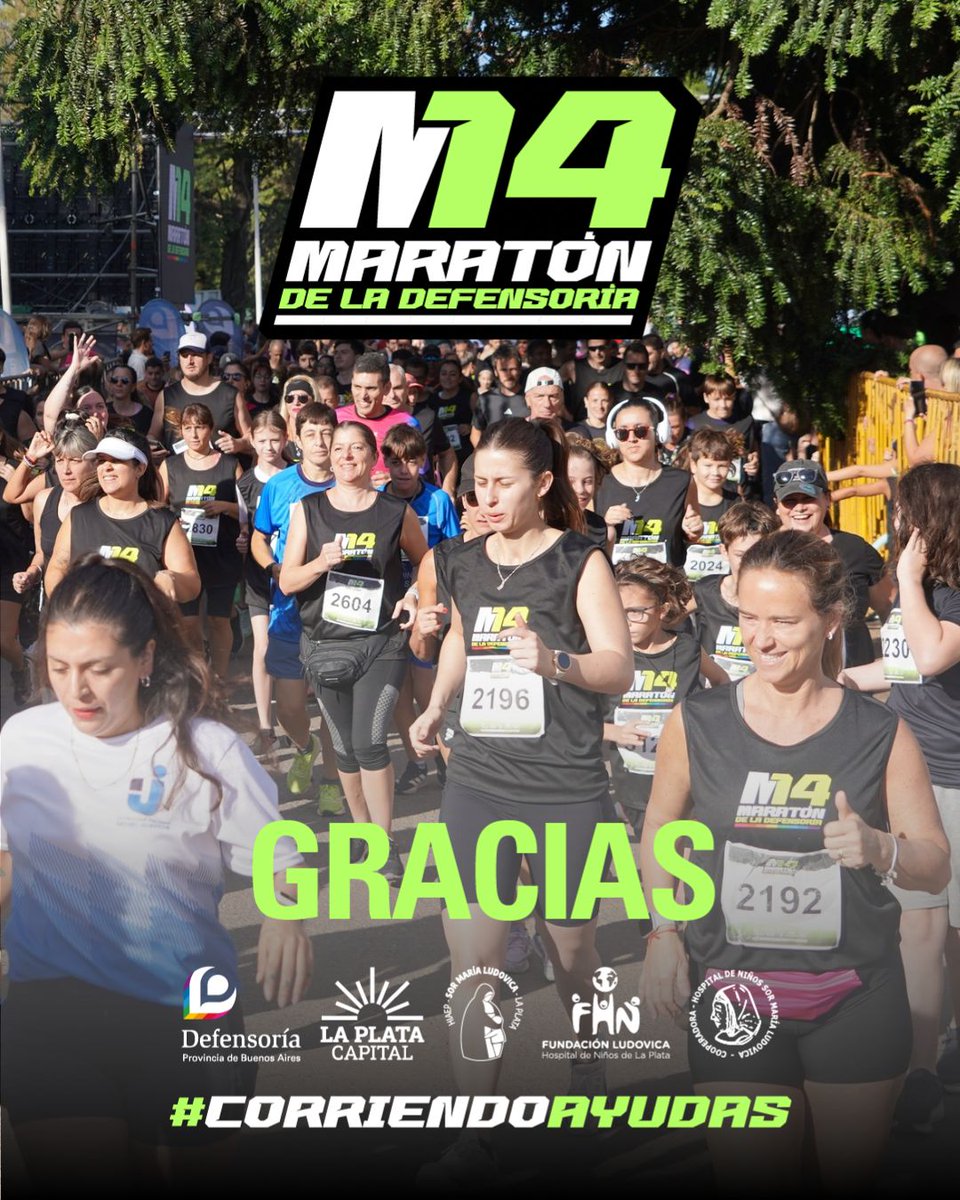 defensoriaPBA's tweet image. UNA VEZ MÁS, ¡MILES DE GRACIAS!

🏆 ¡Gracias por hacer de la 14° Maratón de la Defensoría un éxito inolvidable!

🫶🏻 Con tu ayuda recaudamos $53.295.254 a total beneficio del Hospital de Niños de La Plata 

#CorriendoAyudas #Solidaridad #LaPlata #HospitalDeNiños #DefensoriaPBA