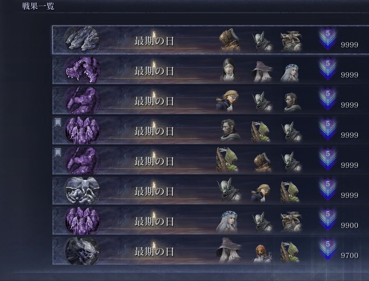 深度5の味チェンに10キャラ使って10連勝！

守護者とか執行者(苦手キャラ)をどのタイミングで使うかとか悩むのが中々楽しかった
マッチした方々には感謝🙏

#エルデンリングナイトレイン