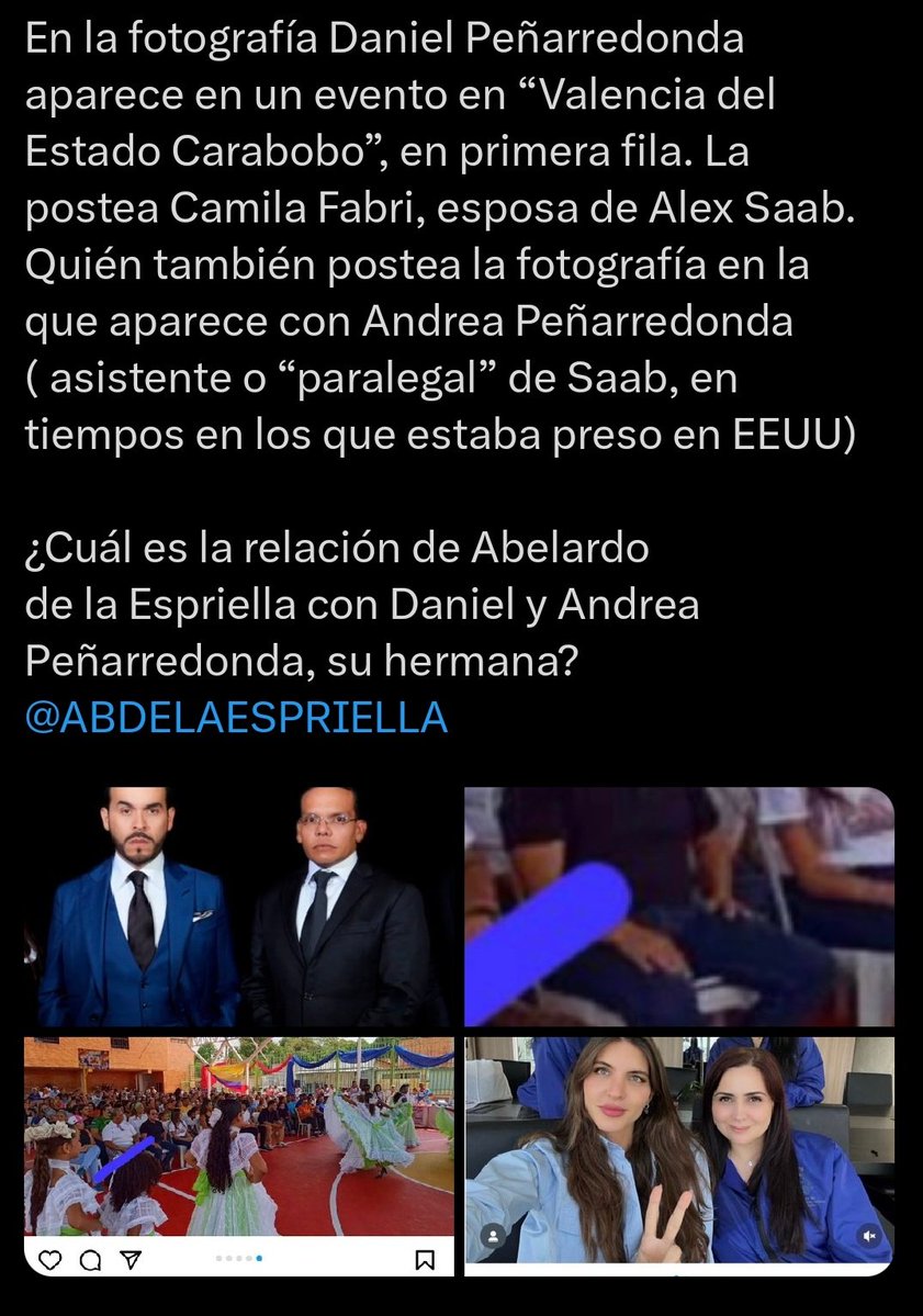 <a href="/DCoronell/">Daniel Coronell</a> <a href="/estoescambio/">Cambio</a> <a href="/ABDELAESPRIELLA/">Abelardo De La Espriella</a> Qué les parece, acusan al gobierno del Pte <a href="/petrogustavo/">Gustavo Petro</a> de narco y son los mismos candidatos como <a href="/ABDELAESPRIELLA/">Abelardo De La Espriella</a> que negocian y defienden a narcos. ¿Cómo la ven queridos colombianos?