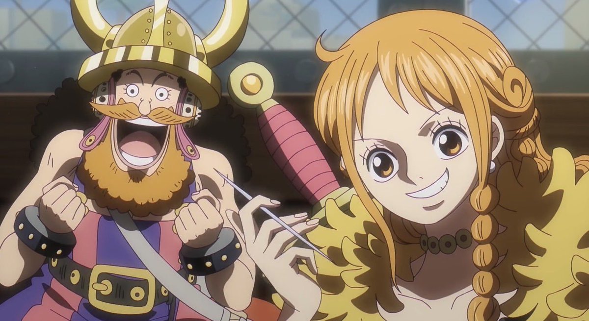 OnlyyNami's tweet photo. Usopp praising Nami like “as expected from the Cat Burglar” and look how proud she is .. this is so cute 🧡🧡 https://t.co/0hhaqYYlNu