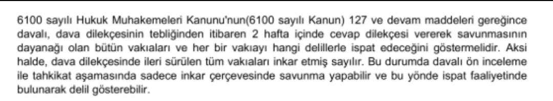Yargıtay 4. Hukuk Dairesi’nin yasal süresi içerisinde cevap dilekçesi sunmayan davalının sadece inkâr çerçevesinde savunma yapabileceğine ve ispat faaliyetinde bulunarak delil gösterebileceğine ilişkin

17.04.2025 T
2024/12491 E.
2025/6123 K. sayılı kararı