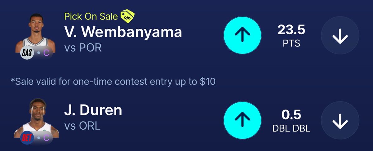 JayNukesBack's tweet image. Lunch Money to ONE like if we SMACK!

Here’s a pair for the Victor Wembanyama Discount on Sleeper! ☢️

FREE $20 — No Deposit Required!

Plus, first-time users also receive a 100% deposit match up to $100 ⬇️
Sleeper.com/promo/JAYNUKES

#NBA #Spurs #Pistons