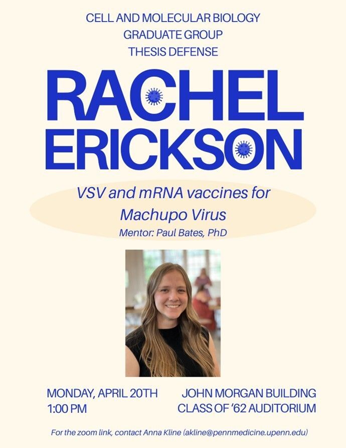 CAMBUpenn's tweet photo. Rachel Erickson in the Bates lab defends her thesis tomorrow! https://t.co/5F1EWQ7QvU