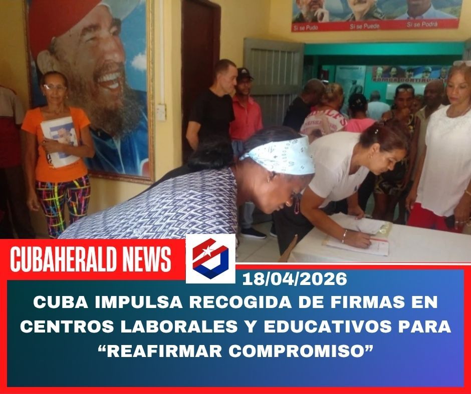 CubaHerald's tweet image. Cuba impulsa recogida de firmas en centros laborales y educativos para “reafirmar compromiso”. CUBA #crisis #politica cubaherald.org/cuba-impulsa-r…