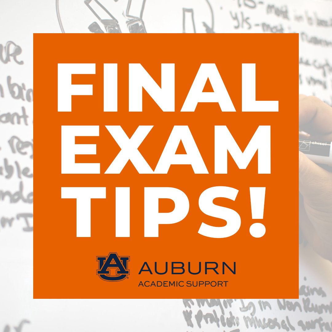 AUAcadSupport's tweet photo. In preparation for the end of the spring semester, Academic Support will be posting final exam tips this week from Monday-Friday at noon! Each tip has been provided by our Academic Coaching team to help you foster success with final exams. Stay tuned! https://t.co/oxYNdIN7xr