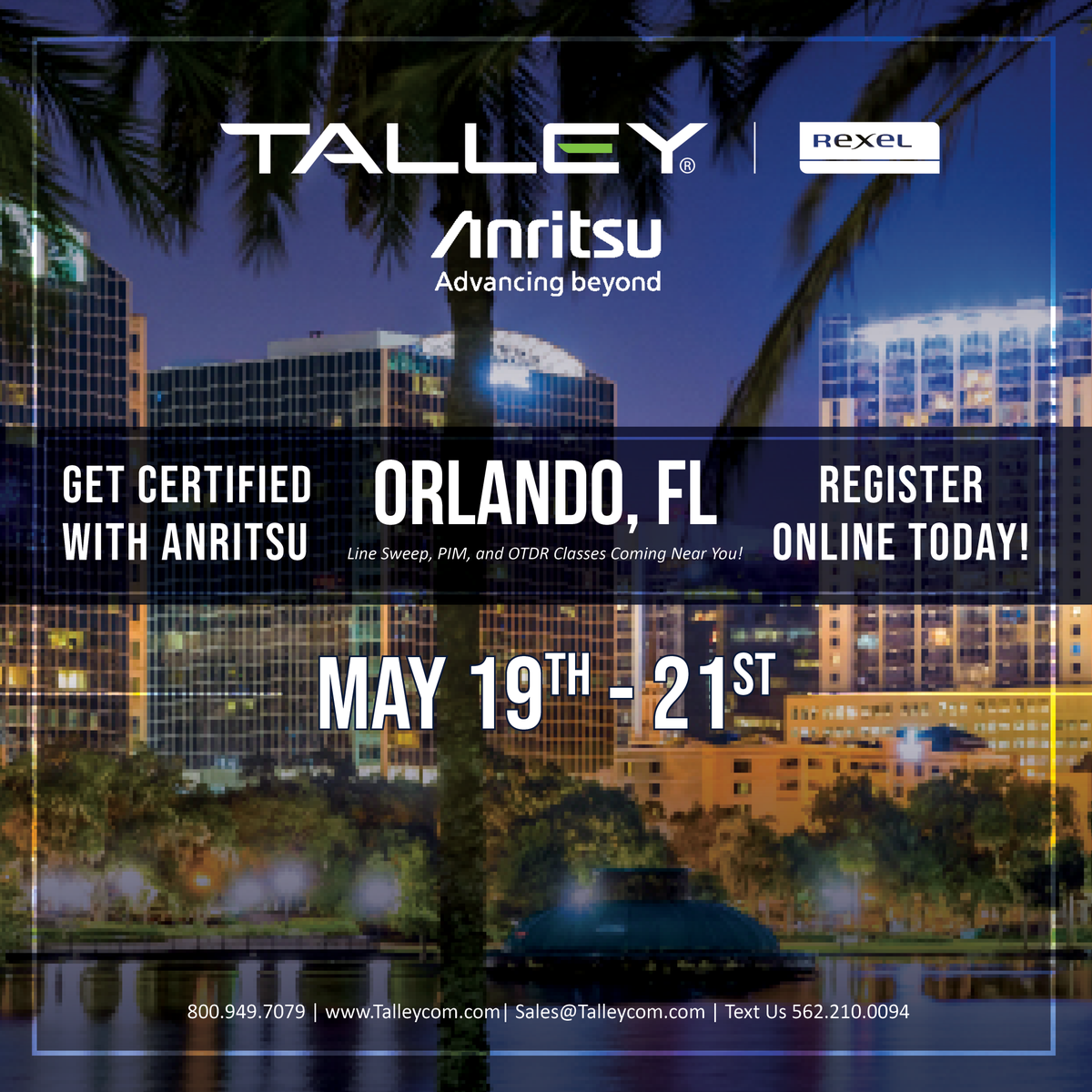 TalleyLLC's tweet photo. Want to plan ahead? Now’s the perfect time to schedule your team’s Line Sweep, PIM, or OTDR certification courses. Schedule a private class or join one of our upcoming scheduled sessions in Phoenix, AZ! 🕐

Register online today using the link in our bio! https://t.co/BYwF2xF8W2