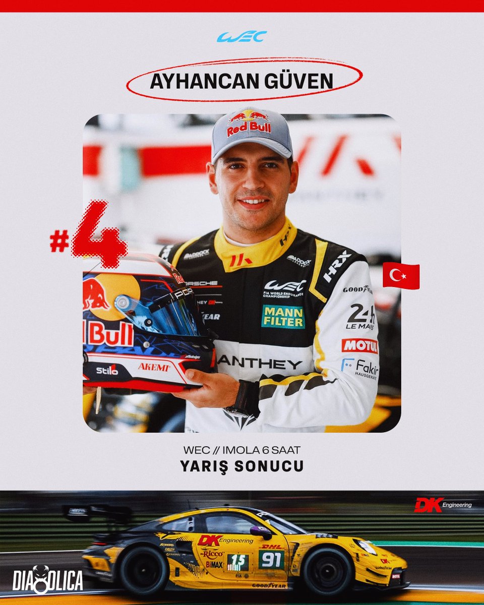 🫡 AYAKTA ALKIŞLIYORUZ, DAHA NE OLSUN!

🇹🇷 Temsilcimiz Ayhancan Güven, aracı 16. sırada aldığı WEC Imola 6 Saat yarışında 4. sırada finiş çizgisini geçti ve ilk WEC yarışından muhteşem bir başlangıca imza attı!