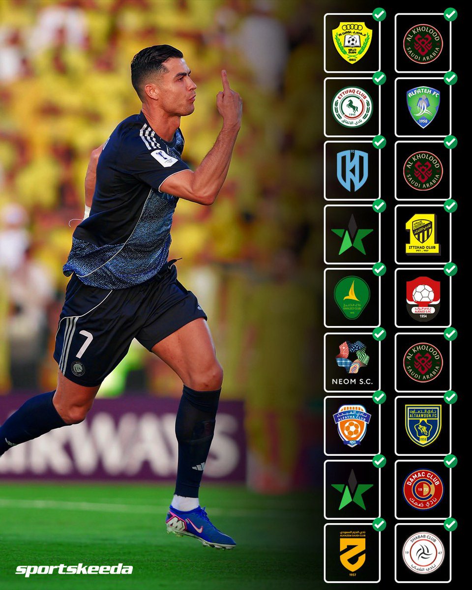 skworldfootball's tweet image. Cristiano Ronaldo’s Al-Nassr extend their unbeaten run to 1️⃣8️⃣ games across all competitions. 🔥💛😳🤯

#AlNassr #Football #CristianoRonaldo