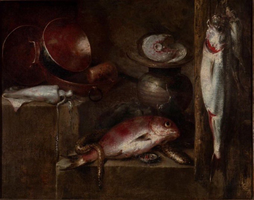 BeauvierArtCol's tweet image. 19 de abril, 390 aniversario del nacimiento de #MateoCerezo . Bodegón con pescados, #CAB