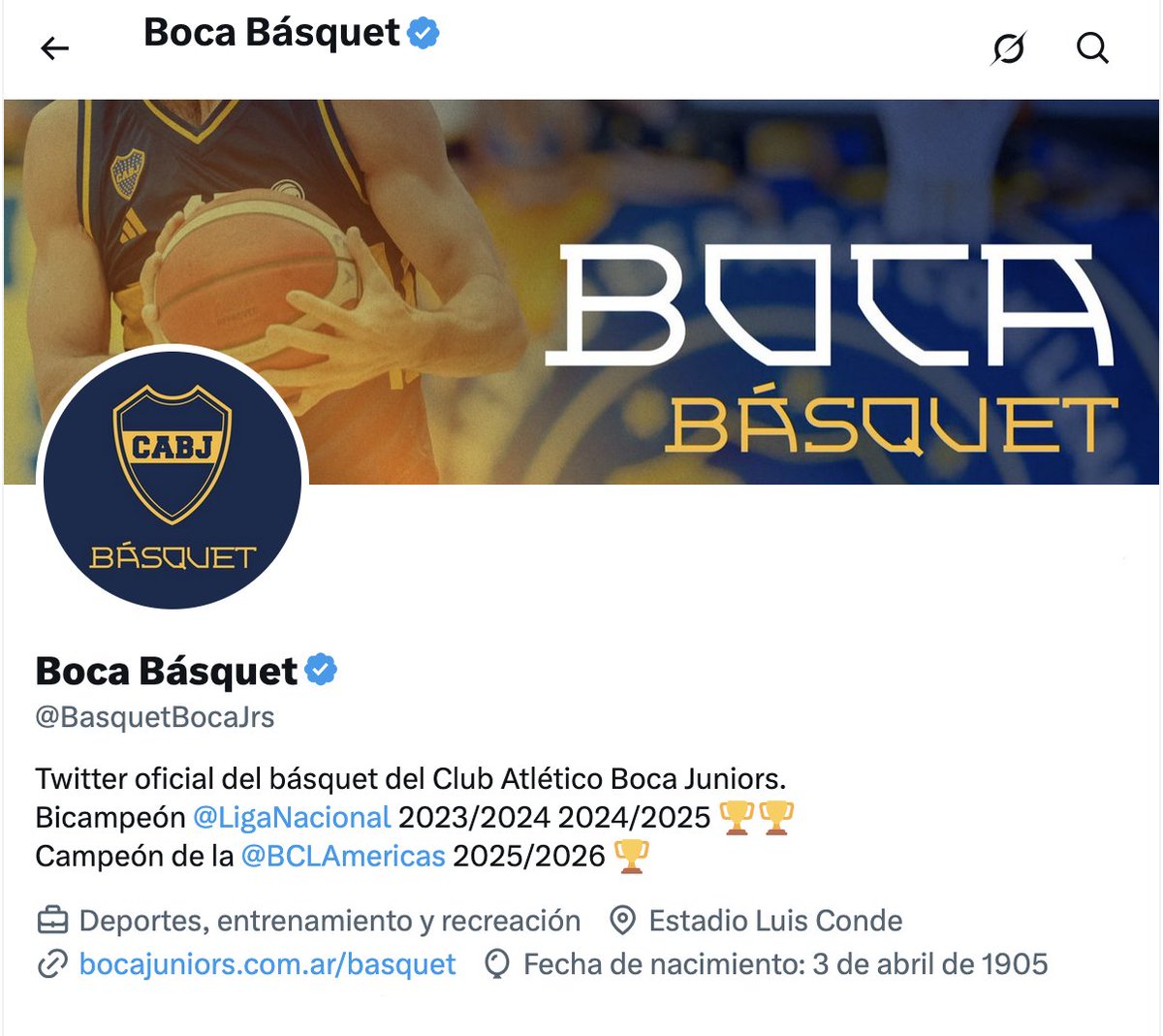 BasquetBocaJrs's tweet photo. Pedimos disculpas, nos habíamos olvidado de actualizar el Perfil 😅 https://t.co/GnVhZ78PHQ