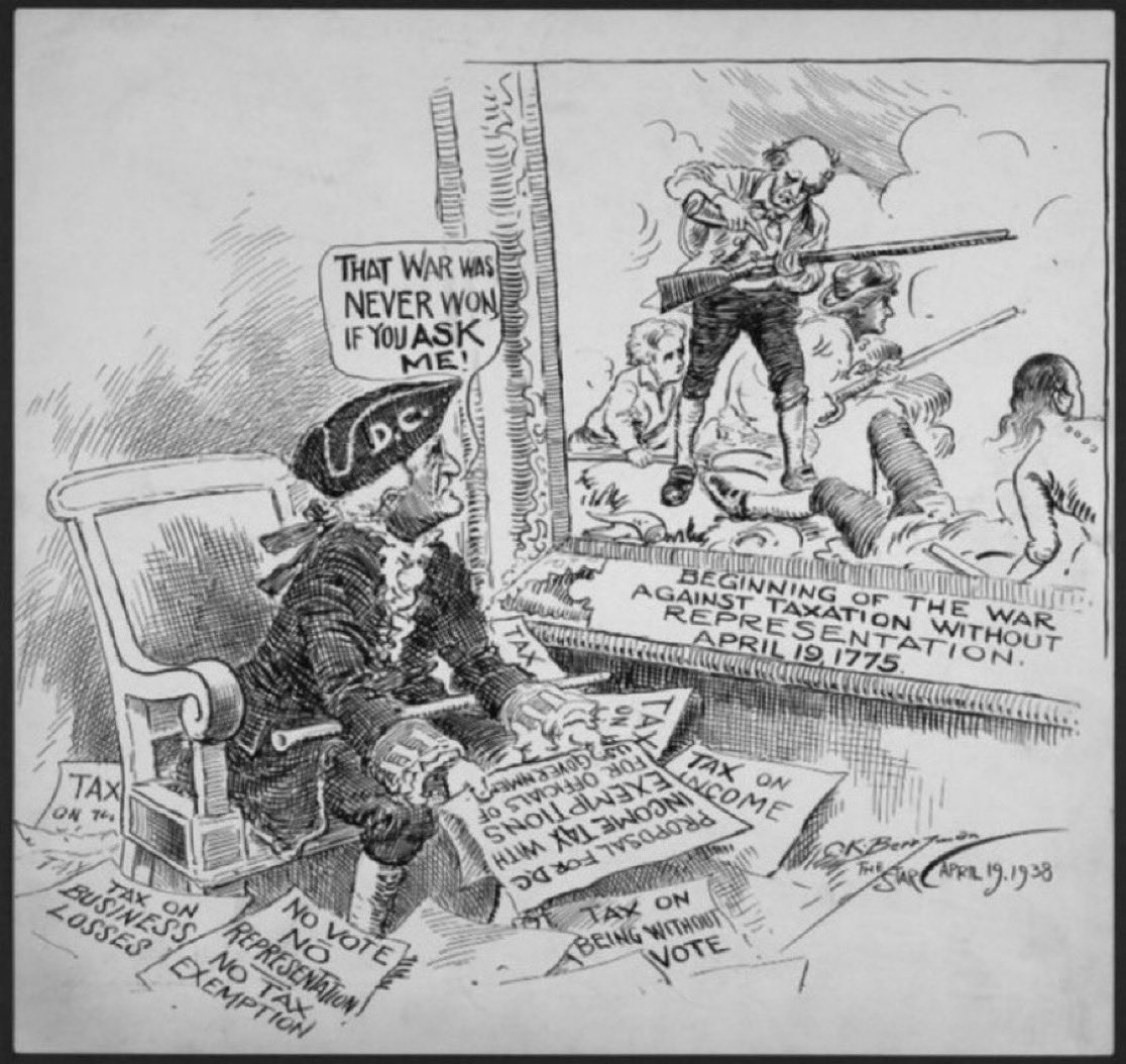 councilofdc's tweet photo. 251 years ago today, America’s war against “Taxation without Representation" began, with the Battles of Lexington &amp; Concord

Here in DC, that war never ended

DC pays more per capita in federal taxes than any other Americans, yet we have zero votes in Congress
#DCStatehood https://t.co/5RqL2IjCyz
