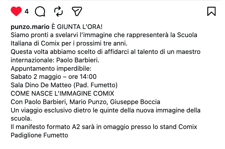 FumettoF's tweet image. Il 30 poi parte Comicon, il 30 sera ci siamo noi sul fumetto e la Palestina con tante iniziativa all' l'Asilo per #Hurriya .
Chiudo con Venezia Comics al 1° maggio e un evento di Scuola Italiana di Comix a #Comicon.