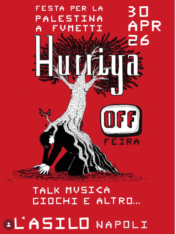 FumettoF's tweet image. Il 30 poi parte Comicon, il 30 sera ci siamo noi sul fumetto e la Palestina con tante iniziativa all' l'Asilo per #Hurriya .
Chiudo con Venezia Comics al 1° maggio e un evento di Scuola Italiana di Comix a #Comicon.