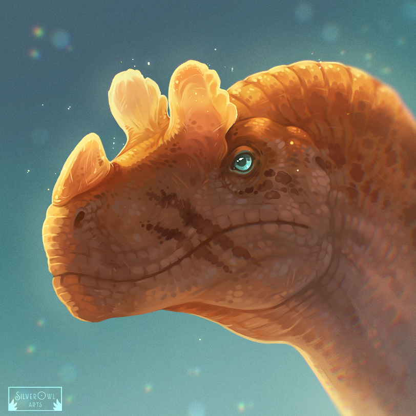 SilverOwl_Arts's tweet photo. Ceratosaurus reward icon! 🧡 https://t.co/W9IL1bynYy