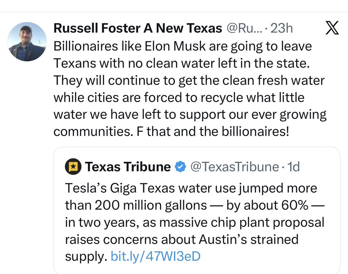 Texans are perfectly content living with a worthless electric grid, an unvaccinated populace, the most corrupt politicians in the nation, and criminal penalties for women seeking healthcare.

They don’t need water. It’ll only encourage them.