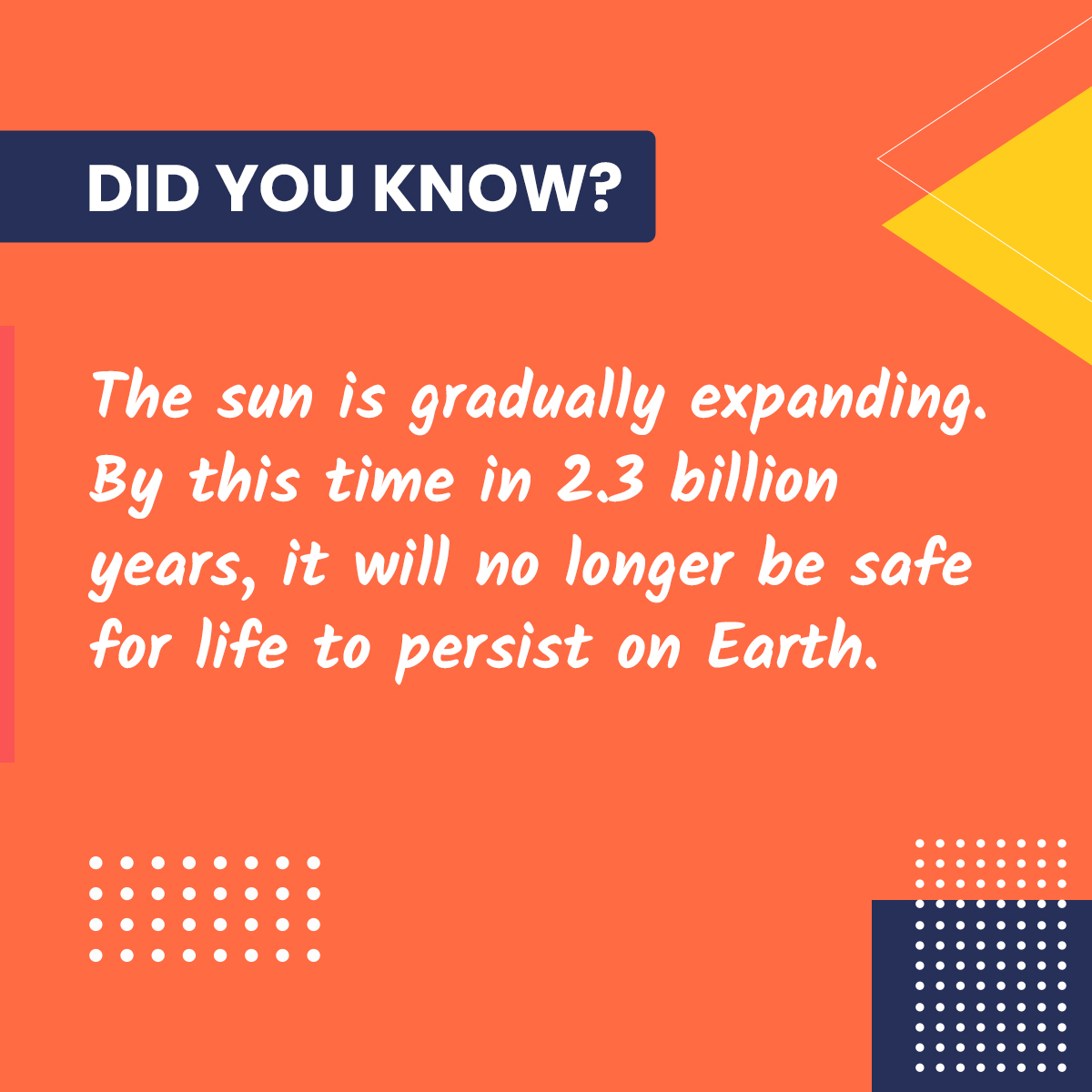 CourseTeachings's tweet image. Humans would have probably rendered earth inhabitable by then.

#scientificfacts #didyouknow