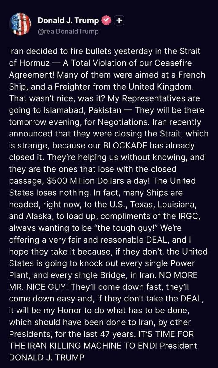 Bijan63's tweet image. Update #IranProtests (375):
#Trump zegt dat als #Iran niet instemt met zijn redelijke deal, de VS elke elektriciteitscentrale en elke brug in Iran zullen vernietigen.

Reminder: Het aanvallen van civiele infrastructuur wordt over het algemeen beschouwd als een oorlogsmisdaad