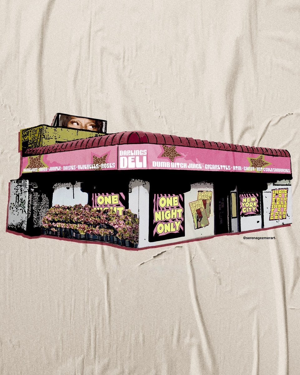 charmingdearie's tweet image. ⭐️Rachel Gov Ball merch concept⭐️
aka what I’m making to wear!!
concept is a ONO in NYC &amp;amp; using our cities fav space the bodega/deli. a special little graphic I made as a fan from nyc.
*ੈ☆
 #graphicdesign #merchdesign #merchdesigner #posterdesign #rachelchinouriri #merchconcept